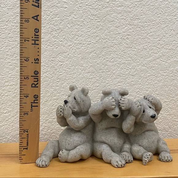 Quarry Critters UH OH Second Nature Design Bears See Hear Speak No Evil Figurine - Picture 5 of 13